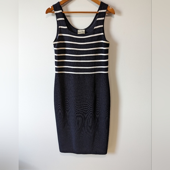 Joseph Ribkoff Navy & White Vintage Long Dress with Short Sleeve Blouse - Picture 4 of 11